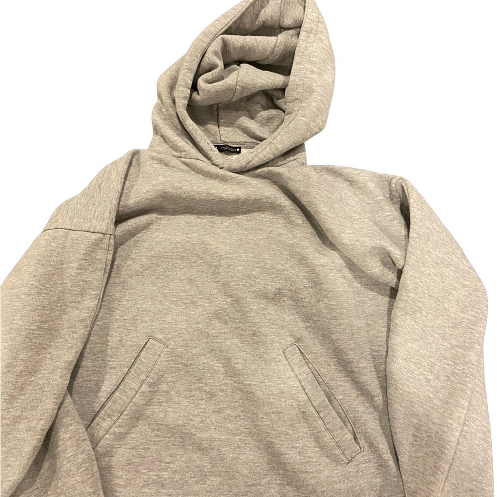 Zara Gray Hooded Sweatshirt with Ribbed Cuffs